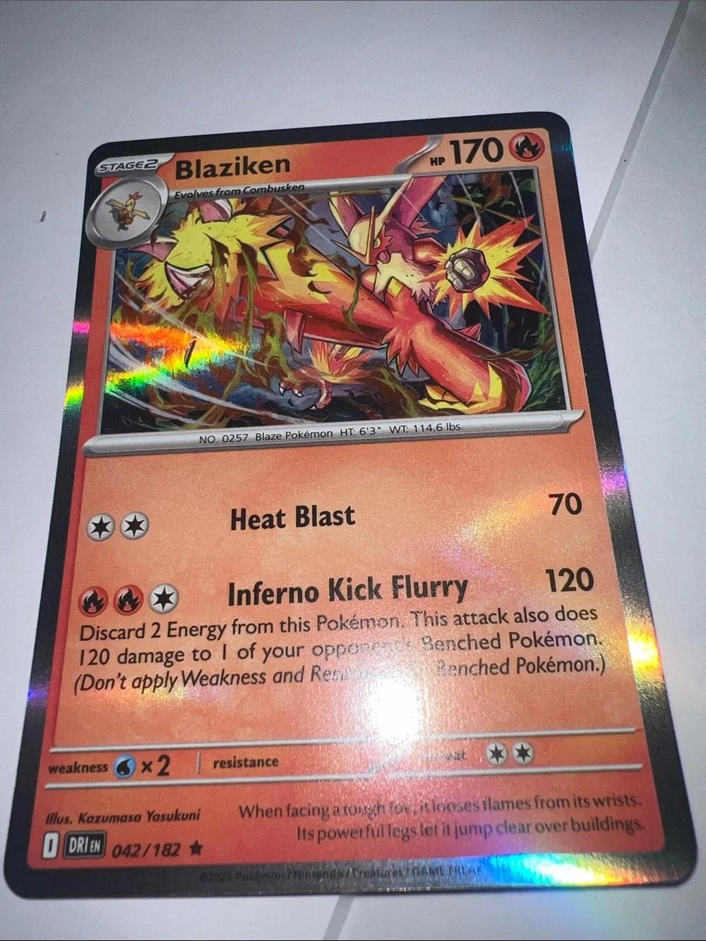 Pokemon Blaziken Holo Orange & Yellow Foil Trading Card